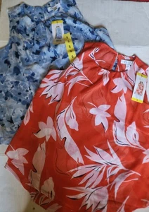 Neu mit Etikett Cristina B ärmelloses Damenoberteil Größe Small Rundhalsausschnitt, blau oder orange - Bild 1 von 4