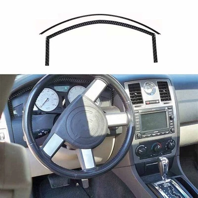 Velocímetro interno de carro fibra de carbono acabamento capa 2 peças para Chrysler 300 2005~2007 - Imagem 1 de 4