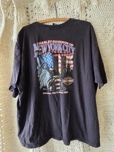 Vintage Harley Davidson Shirt Mens 3XL Black New York Twin Towers 9/11 Memorial  - Picture 1 of 5