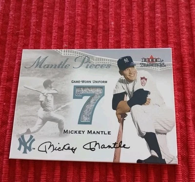Parche uniforme Fleer Tradition 2000 piezas de manto Mickey Mantle usado en juegos #7 Foto 1 de 2