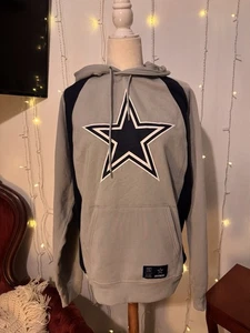 Felpa con cappuccio pullover manica lunga NFL Dallas Cowboys logo grigio/blu taglia L - Foto 1 di 6