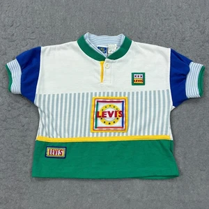 Camicia Little Levis vintage bambino 4 toppe multicolore bottoni polo anni 90 bambini - Foto 1 di 12
