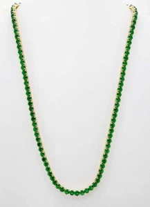 LAB CREATED 34.65 Cts EMERALD NECKLACE 14K YELLOW GOLD PLATED - New With Tag - Picture 1 of 4
