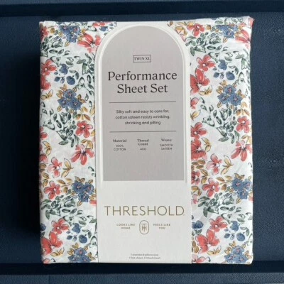NEW Target Threshold "Disty Floral" Performance Sheet- Twin XL- Cotton 400 TC - Image 1 of 4