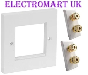 SPEAKER 4 POST DOUBLE 4MM BANANA WALL PLATE SOCKET EASY FIT SCREW TERMINALS - Picture 1 of 1
