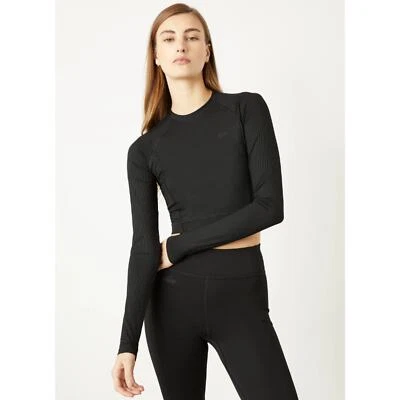 $56 Lacoste Sport Ribbed Stretch Black Long Sleeve Top - M - Image 1 of 4