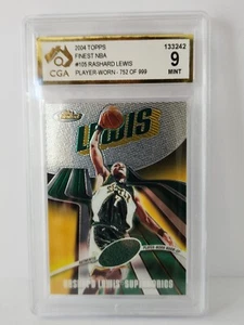 2004 Topps Finest NBA #105 Rashard Lewis Player Worn Warm Up #/999 CGA 9 - Bild 1 von 3