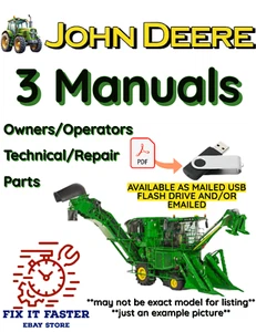JOHN DEERE 3520 COSECHADORA DE CAÑA DE AZÚCAR PROPIETARIOS PIEZAS DE REPARACIÓN MANUAL PDFS EN USB - Imagen 1 de 4