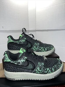 Nike Air Force 1 Low Crater Flyknit Black Volt DM0590- 002 - Size 8.5 - Picture 1 of 8