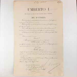 (S1) Decreto firmato dal Re Umberto I - Re d'Italia e autografato anno 1869 - Picture 1 of 1
