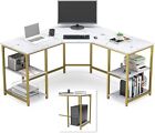 L-Shaped Desk with Shelves, Computer Corner Desk, Home Office Workstation