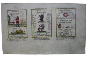 Alkolor geistl Emblemkupfer Bodenehr sähen Früchte Erde weises Herz Rebus 1699 - Picture 1 of 4
