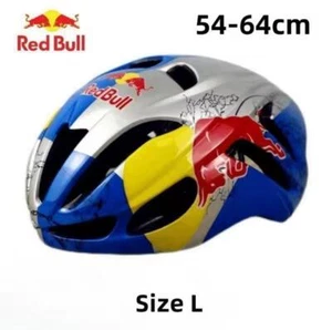 NEW Red Bull Color Bicycle Helmet Blue Cycling MTB Road Bike Sports L Size JP - Picture 1 of 4