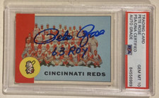 1963 Topps PETE ROSE Signed Reds Team Baseball Card #63 PSA/DNA Auto Grade 10