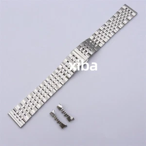 Unisex Straight+Curved End Bracelet 12mm-24mm Stainless Steel Watch Band Strap - Picture 1 of 13