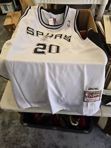 NBA Mitchell & Ness San Antonio Spurs Manu Ginobili Size 56 Jersey White Vintage - Picture 1 of 6