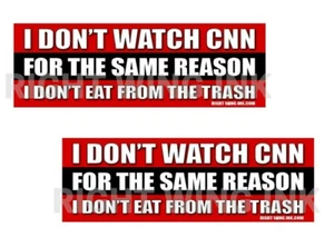 I Don't Watch CNN Conservative 2 Bumper Stickers - Picture 1 of 2