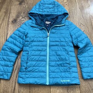 Land's End Winter Puffer Coat with Hood, Youth Size M 8, Teal
