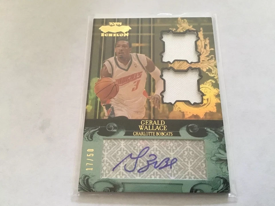 Gerald Wallace 2007-08 Topps Echelon Cut Auto Dual Jersey 17/50 - Image 1 of 2