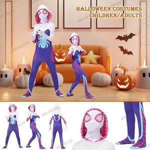 Kinder Mädchen Ghost Spider Stacy Gwen Cosplay Kostüm Jumpsuit Fancy Kleid Party - Bild 1 von 8