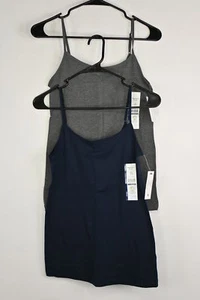 Women's Time and Tru Adjustable Camis 2Pack Blue/Grey XS(0-2) - Picture 1 of 4