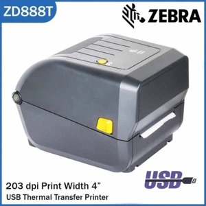 Zebra ZD888T Thermal Transfer Desktop Printer for Labels USB Print Width 4-inch - Picture 1 of 11