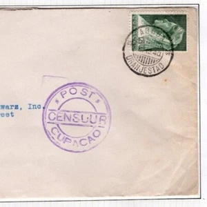 NETHERLANDS Colonies CURACAO Aruba WW2 Cover CENSOR USA New York 1940 DL30 - Picture 1 of 6