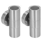 (silver) 02 015 2Pcs Outdoor Wall Sconce LED Semi Cylinder Up And Down