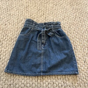 Cotton On Blue Denim Paper Bag Tie Waist Denim Mini Skirt Size 10 - Picture 1 of 2
