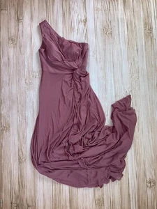 Azazie Size 6 One Shoulder Bridesmaid Maxi Dress Wedding, Goddess - Picture 1 of 7