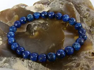 Hombres Mujeres Pulsera de Piedras Preciosas Azul Sésamo Jaspe Cuentas Regalo Joyería - Imagen 1 de 3