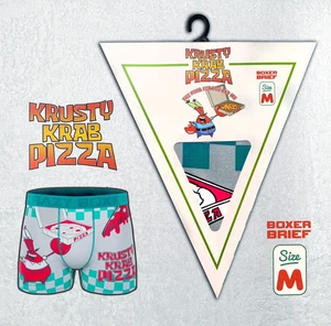 Spongebob Krusty Krab Pizza Boxer Briefs Crazy Boxer Men's Size Medium (32-34) - Picture 1 of 7