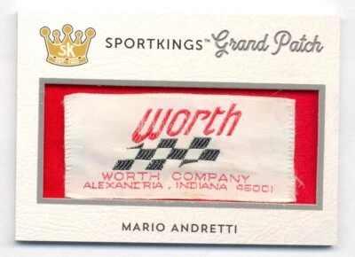2022 Sportkings Volume 3 Mario Andretti Grand Patch Race Used 1/1 - Image 1 of 2