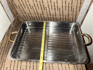Teglia da forno rettangolare in acciaio inox 5 quarti 14”x10” con ripiano - Foto 1 di 5