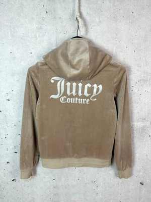 Женская толстовка с капюшоном Juice Couture теплая серо-коричневая бархатная на молнии с длинным рукавом размер S - Изображение 1 из 4