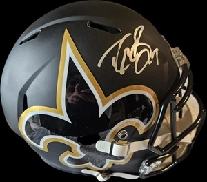 drew brees autografo firmato replica full size casco Saints Becket Cert - Foto 1 di 12