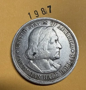 Medio dólar de plata conmemorativo de la exposición colombiana de 1893 EE. UU. 50c 90 % plata - Imagen 1 de 8