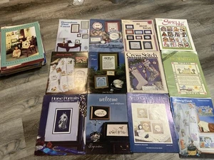 Lot Of 68 Vintage Cross Stitch Patterns Magazines Leaflets Books 80’s 90’s - Picture 1 of 9