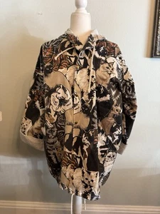 Vintage Michigan Rag Co Cat Print Jacket L/XL - Picture 1 of 8