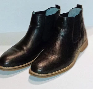 Alpine Swiss Mens Sz 11 Chelsea Boots Pull Up Ankle Boot Genuine Leather Black - Picture 1 of 12