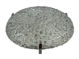60er 70er Jahre Lampe Leuchte Plafoniere Flush Mount Ice Glas Space Age Design - Bild 1 von 20
