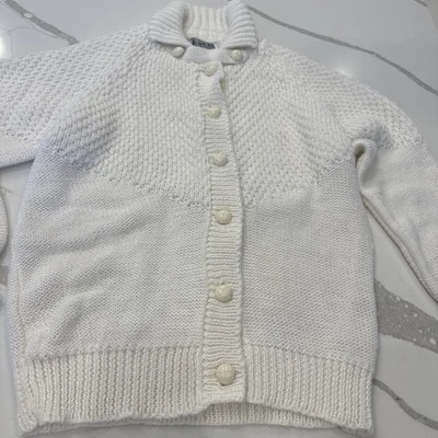 Suéter tejido acrílico Joyce vintage para mujer crema talla XS/SM núcleo de abuela  Foto 1 de 4