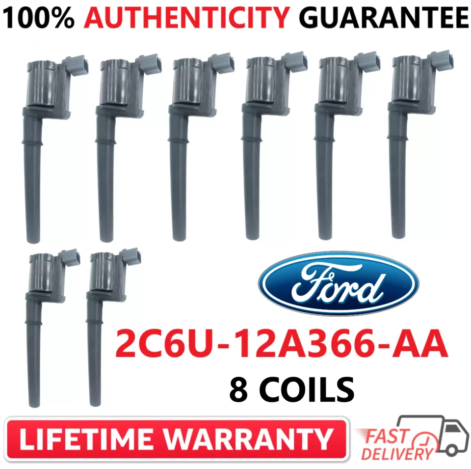 x8 OEM FORD Ignition Coils For 1997-2014 Ford & Lincoln V8, 2C6U-12A366-AA - Image 1 of 4