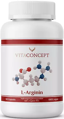 L-Arginin hochdosiert I 365 Kaps. I 1000 mg pro Kapsel I vegan I VITACONCEPT
