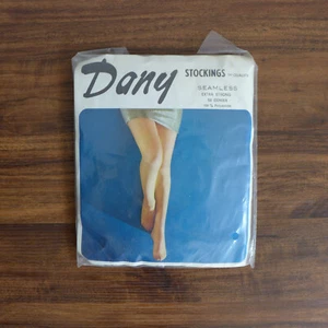 Vintage Stockings - Dany Brand Grey Coloured, 50 Denier Nylons, Size L - Picture 1 of 2