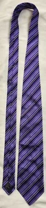 ETRO Milano Striped Tie 100% Silk Mens Made in Italy Vivid Purple - Picture 1 of 9
