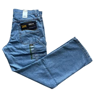 Lee Men's Light Retro Stone Straight Leg Loose Fit Cargo Carpenter Denim Jeans - Picture 1 of 16