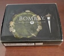 Vintage Bombay 2pc. Frog Lily Pad Wine Coaster & Stopper Set-NIB!