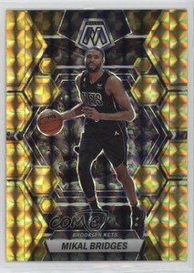 2022-23 Panini Mosaic Reactive Yellow Mosaic Prizm Mikal Bridges #2