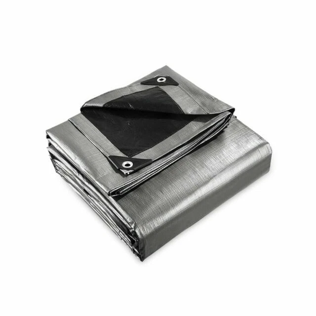 Instahut Poly Tarp 4.8x6m 180gsm Camping Cover - Silver